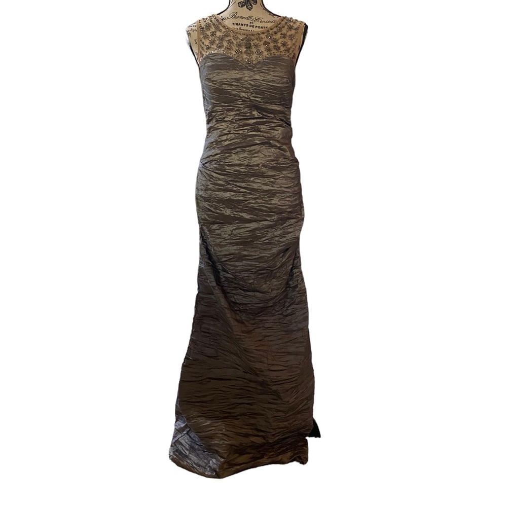 Alex Evenings gold/silver runched dress